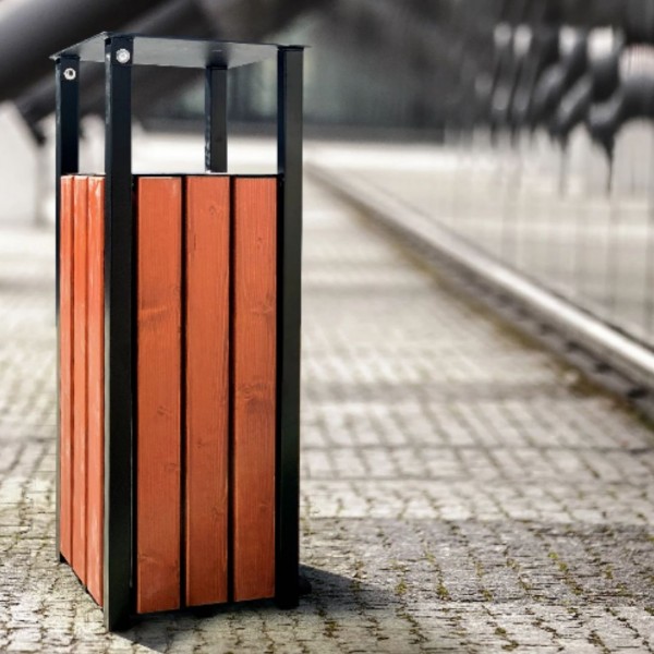 Wooden street bin with canopy Tivoli II 75L Wooden street bin with canopy Tivoli II 75L