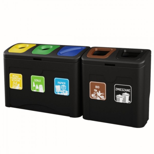 Eco Sorter Waste Segregation Station 5 x 50L