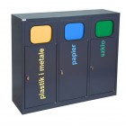 3-module waste segregation station Eco Estri 3 x 60L with flaps 3-module waste segregation station Eco Estri 3 x 60L with flaps