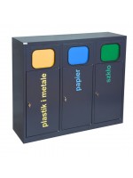 3-module waste segregation station Eco Estri 3 x 60L with flaps