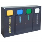 4-module waste segregation station Eco Estri 4 x 60L with flaps 4-module waste segregation station Eco Estri 4 x 60L with flaps