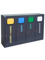 4-module waste segregation station Eco Estri 4 x 60L with flaps