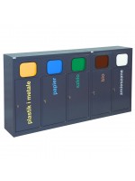 5-module waste segregation station Eco Estri 5 x 60L with flaps