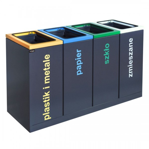 4-module waste segregation station Eco Star 4 x 60L