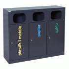 3-module waste segregation station Eco Estri 3 x 60L galvanized 3-module waste segregation station Eco Estri 3 x 60L galvanized