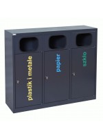 3-module waste segregation station Eco Estri 3 x 60L galvanized