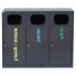 3-module waste segregation station Eco Estri 3 x 60L galvanized