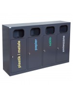 4-module waste segregation station Eco Estri 4 x 60L galvanized