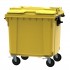 4-wheel waste container 1100 L ESE Split Lid with ”flap in flap" yellow 4-wheel waste container 1100 L ESE Split Lid with ”flap in flap" yellow