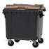 4-wheel waste container 1100 L ESE Split Lid with ”flap in flap" brown 4-wheel waste container 1100 L ESE Split Lid with ”flap in flap" brown