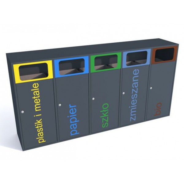 Waste Segregation Station Esterno 5 x 120L Waste Segregation Station Esterno 5 x 120L