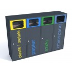 Waste segregation station Esterno 4 x 80L Waste segregation station Esterno 4 x 80L