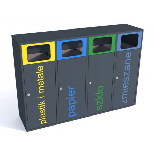 Waste segregation station Esterno 4 x 80L Waste segregation station Esterno 4 x 80L