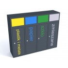 Waste segregation station Esterno 4 x 40L with flaps Waste segregation station Esterno 4 x 40L with flaps