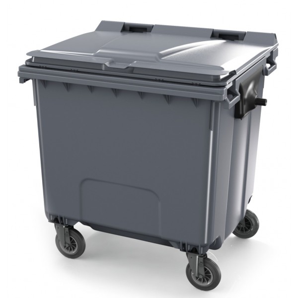 4-wheel waste container 1100 L Contenur with flat lid 4-wheel waste container 1100 L Contenur with flat lid