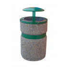 Concrete bin with painted belt and canopy Concrete bin with painted belt and canopy