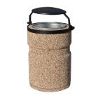Concrete bin with canopy and embossing 40L Concrete bin with canopy and embossing 40L