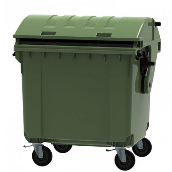 4-wheel waste container 1100 L Weber with semi-circular lid 4-wheel waste container 1100 L Weber with semi-circular lid