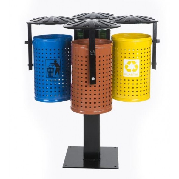 Outdoor segregation bins Fiore 4 x 35L Outdoor segregation bins Fiore 4 x 35L