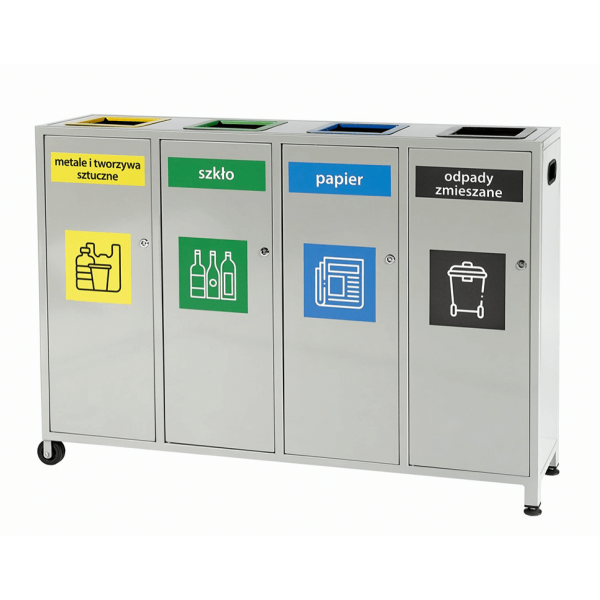 Waste segregation station STONE 4 x 80L Waste segregation station STONE 4 x 80L