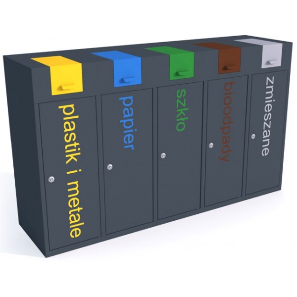 Waste Segregation Station Moderno Bin 5 x 40 L Waste Segregation Station Moderno Bin 5 x 40 L