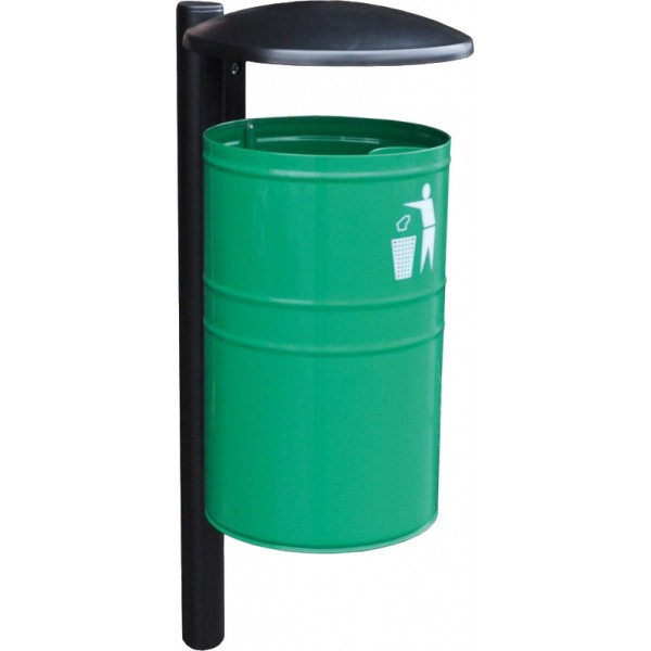 Street waste bin with a canopy roof Alabama 35L Street waste bin with a canopy roof Alabama 35L