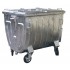 Metal waste container 1100L with three-part flap Metal waste container 1100L with three-part flap