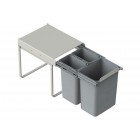 Pull-out segregation bin for built-in 2 x 9l + 20l (40cm)