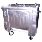 Metal waste container 1100 L flap in flap Metal waste container 1100 L flap in flap