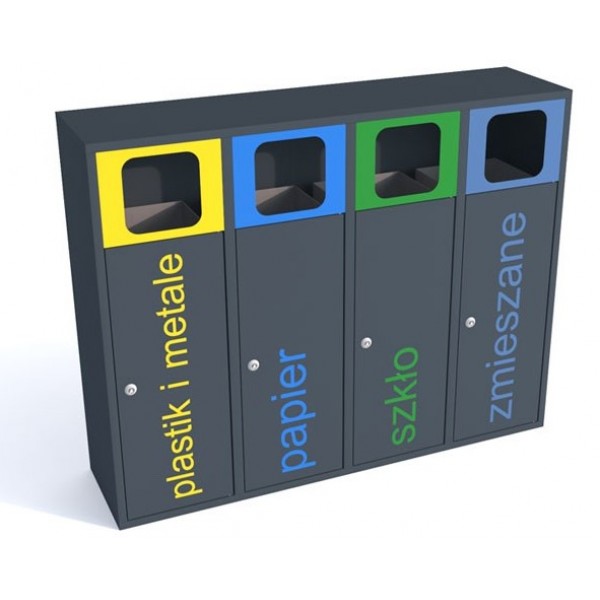 Waste segregation station Esterno 4 x 40 L Waste segregation station Esterno 4 x 40 L