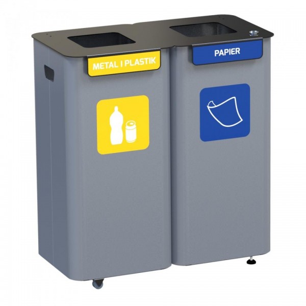 Outdoor Waste Segregation Container Modular Bin 2 x 70L Outdoor Waste Segregation Container Modular Bin 2 x 70L