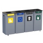 Outdoor Waste Segregation Station Modular Bin 4 x 70L Outdoor Waste Segregation Station Modular Bin 4 x 70L