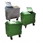 Metal waste container 1100 - three-part flap Metal waste container 1100 - three-part flap