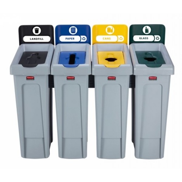 Slim Jim Waste Sorting Station 4 x 87 L Slim Jim Waste Sorting Station 4 x 87 L