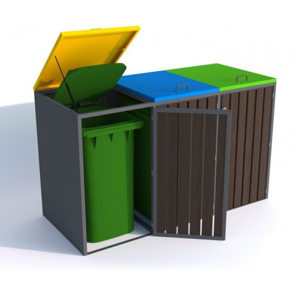 Housing for waste containers with a capacity of 3 x 240 L Housing for waste containers with a capacity of 3 x 240 L