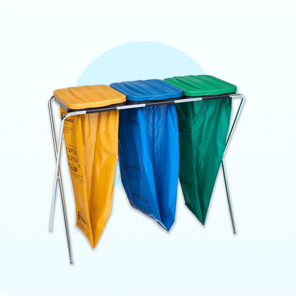Bag stands, waste segregation stands, for sorted waste, frames for garbage bags.
